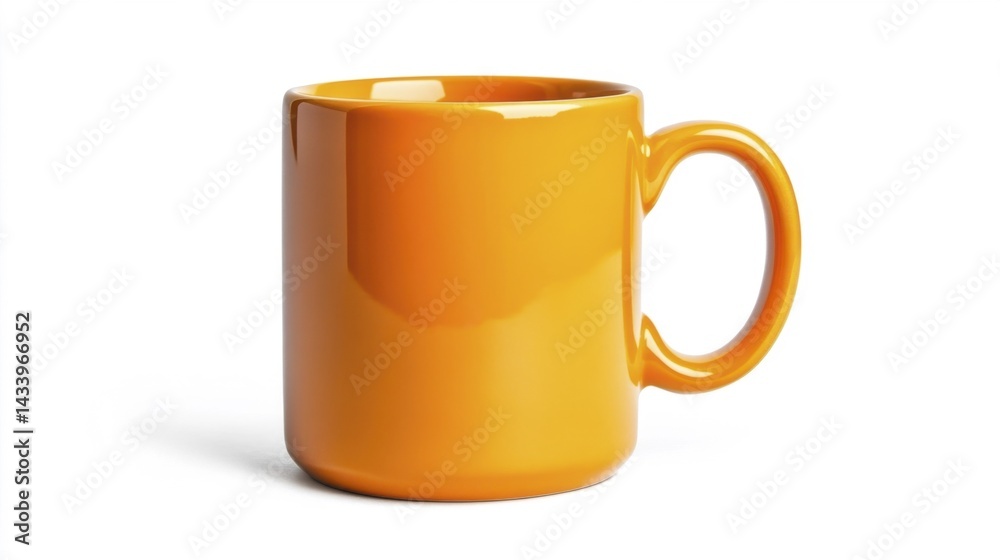 Tangerine mug mockup isolated on white background. Generative AI