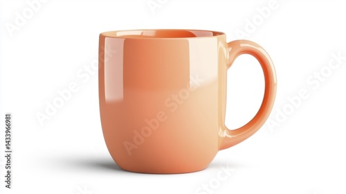 Obraz na płótnie Apricot Mug Mockup Isolated on White Background. Generative AI w salonie