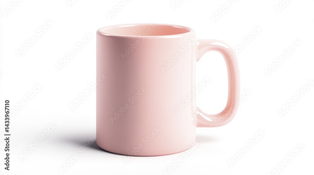 Blush Pink Ceramic Mug Mockup. Generative AI