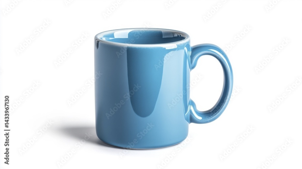 Ice Blue Mug Mockup on White Background. Generative AI