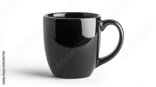 Obraz na płótnie Black mug mockup isolated on white background. Generative AI w salonie