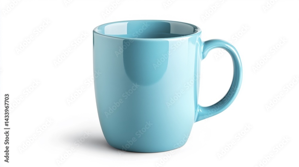Glacial Blue Mug Mockup Simple Design Template on White Background. Generative AI