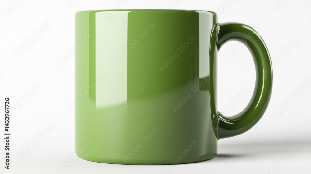 Moss Green Mug Mockup. Generative AI