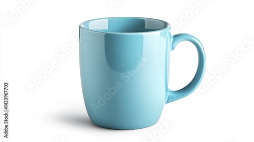 Obraz na płótnie Glacial Blue Mug Mockup Simple Design Template on White Background. Generative AI w salonie