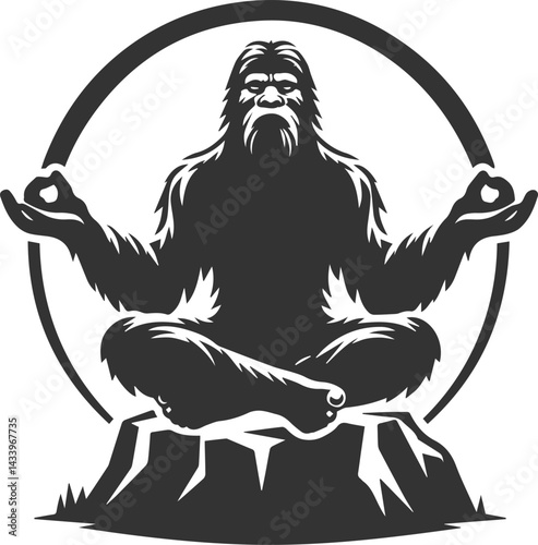 Black bigfoot vector silhouette