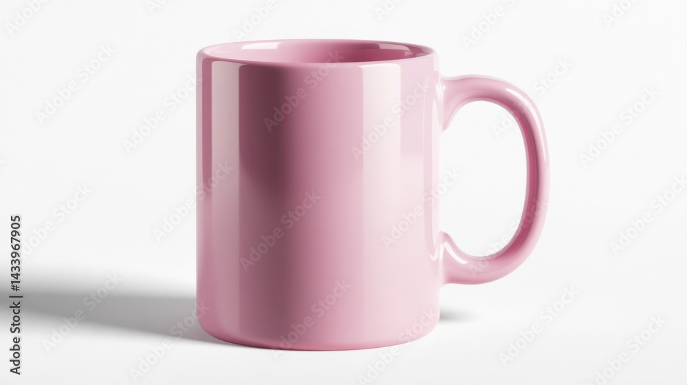 Champagne pink mug mockup isolated on white background. Generative AI