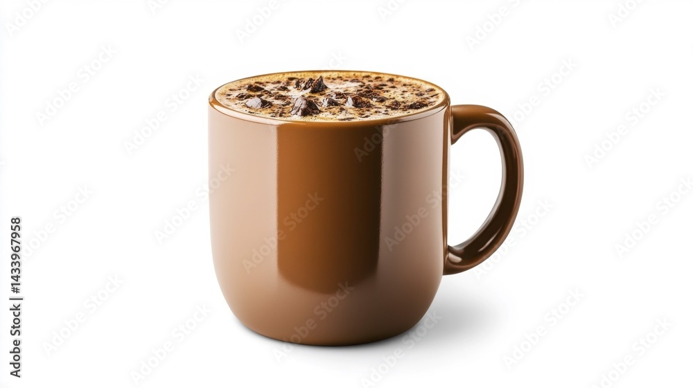 Cocoa mug mockup isolated on white background. Generative AI