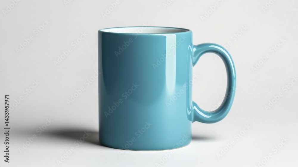 Blue Ceramic Mug on a White Background. Generative AI