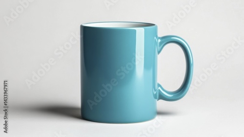 Obraz na płótnie Blue Ceramic Mug on a White Background. Generative AI w salonie