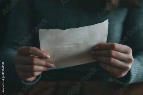 Obraz na płótnie Woman holding a torn letter, expressing deep frustration and sadness while grappling with the weight of bad news and emotional turmoil w salonie