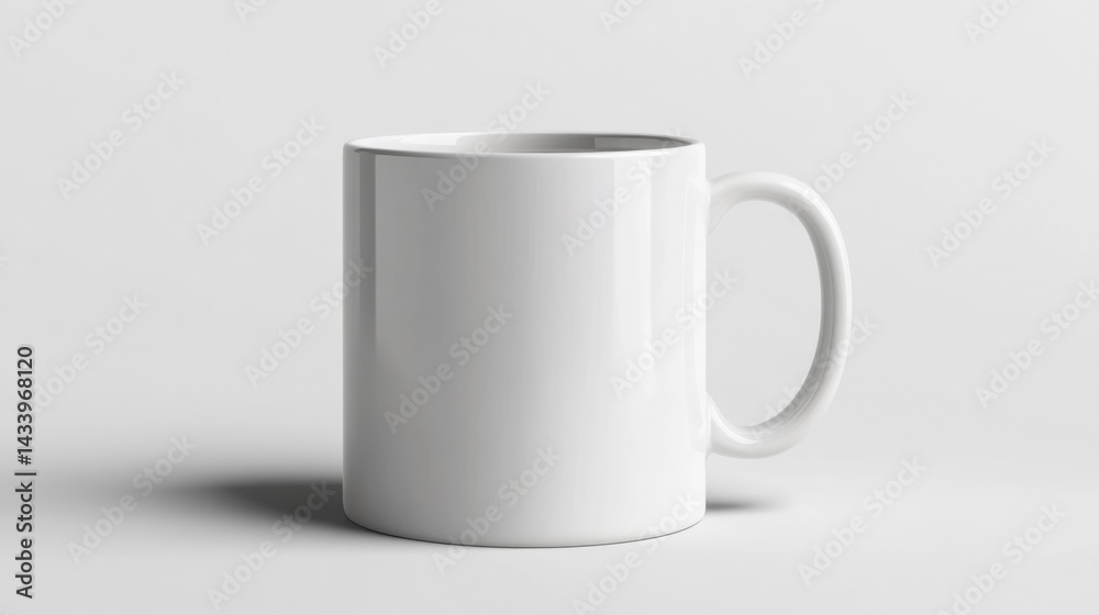 White mug mockup isolated on white background. Generative AI