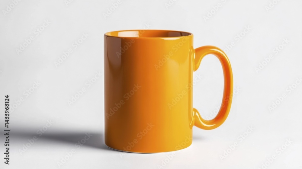 Orange Mug Mockup Isolated on White Background. Generative AI