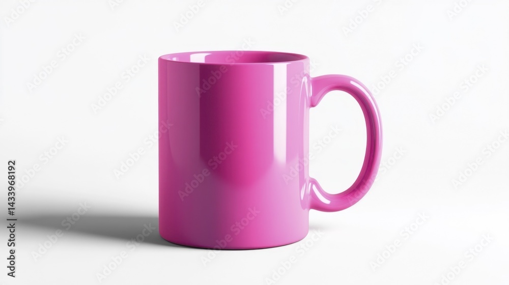 Magenta mug mockup isolated on white background. Generative AI