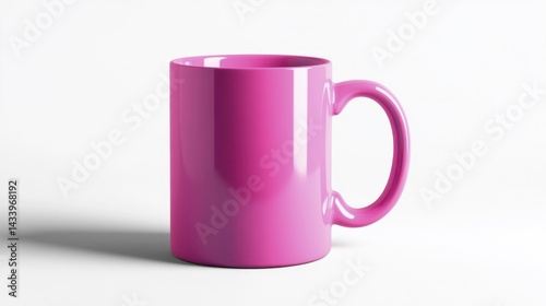 Obraz na płótnie Magenta mug mockup isolated on white background. Generative AI w salonie