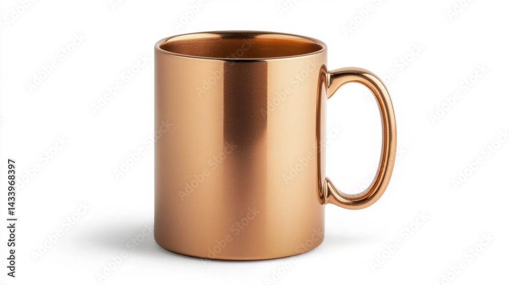 Copper mug isolated on white background. Generative AI