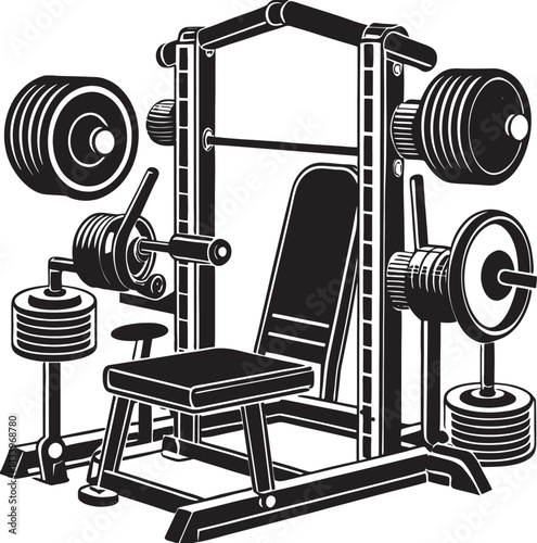 vector illustration of dumbbell