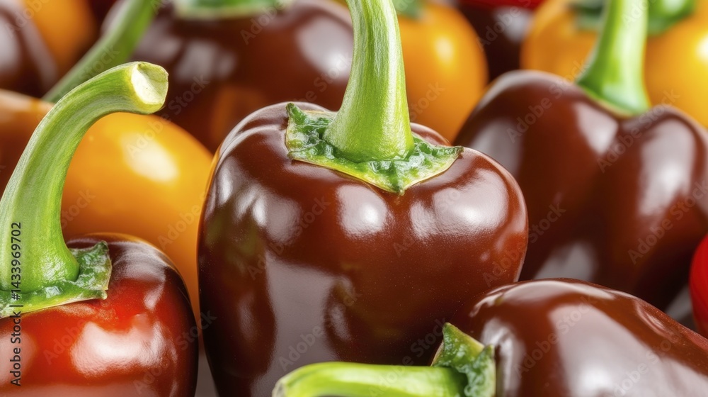 Chocolate Habanero Pepper Isolated on White Background. Generative AI