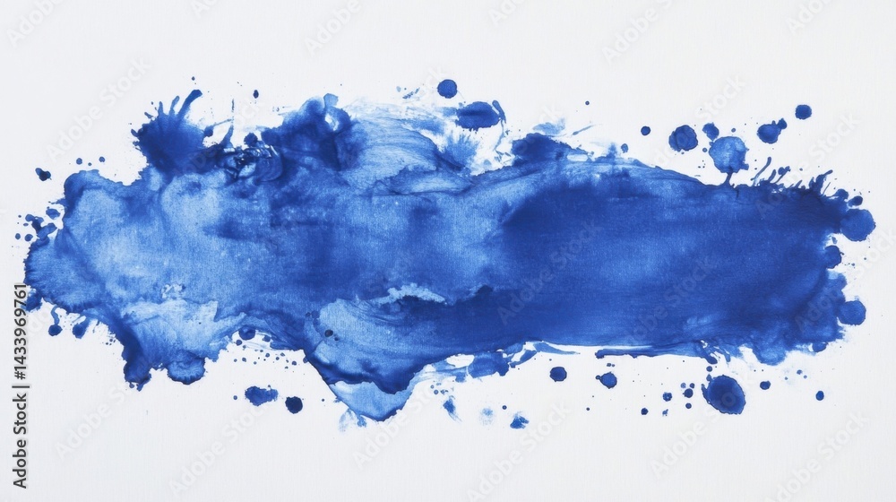 Blue ink blot texture background design. Generative AI