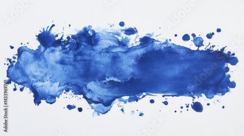 Obraz na płótnie Blue ink blot texture background design. Generative AI w salonie