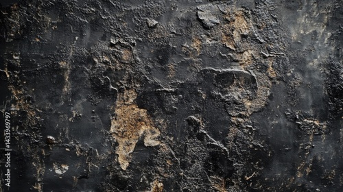 Obraz na płótnie Dark Grungy Wall Texture with Cracked Surface. Generative AI w salonie
