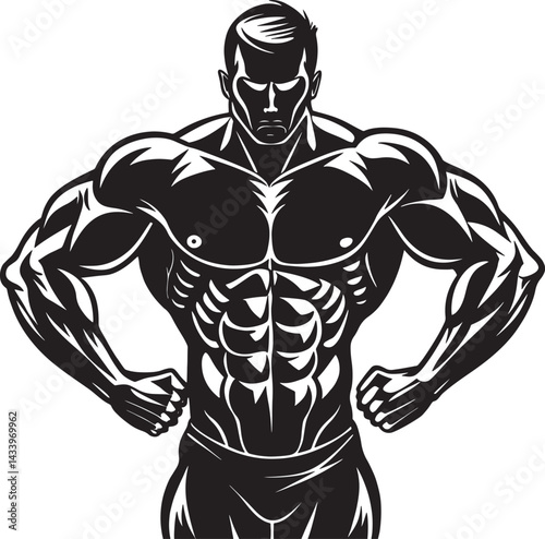 illustration of a male body builder