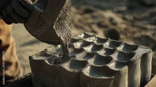 Concrete Being Poured into a Mold