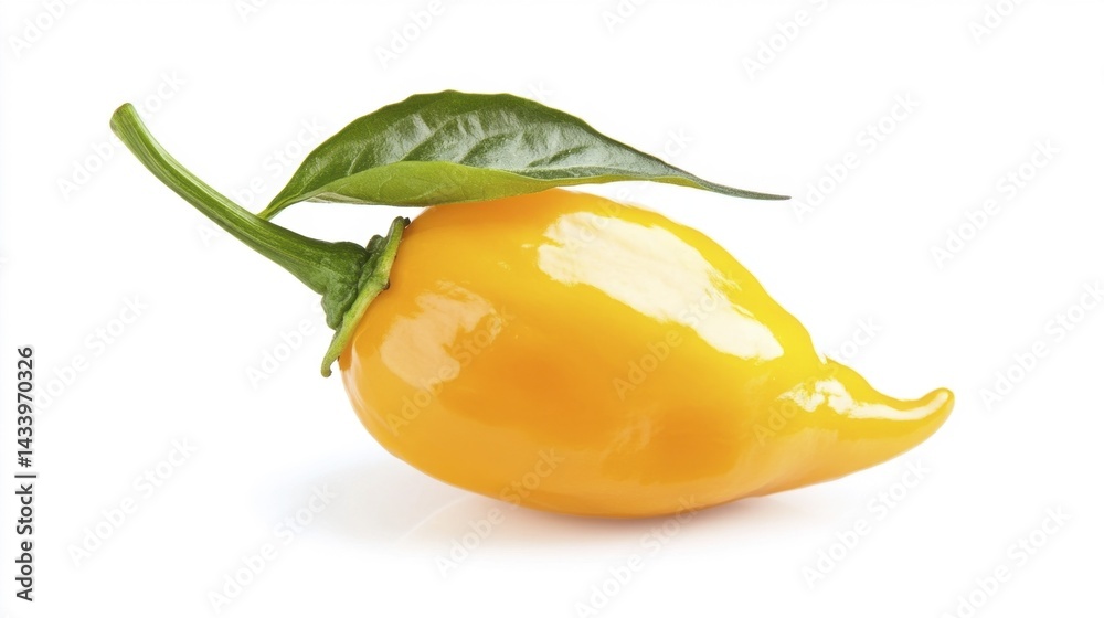 Yellow pepper on a white background. Generative AI