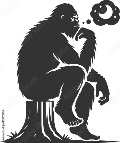 Wallpaper Mural Black bigfoot vector silhouette Torontodigital.ca