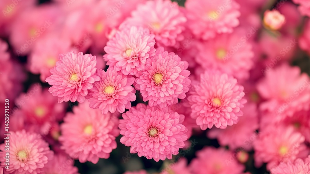 Close-up of Blooming Pink Chrysanthemum Flowers with Soft Petals Close-up of Blooming Pink Chrysanthemum Flowers with Soft Petals