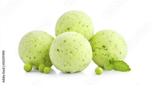 Obraz na płótnie Fresh Green Sorbet with Mint and Peas. Generative AI w salonie