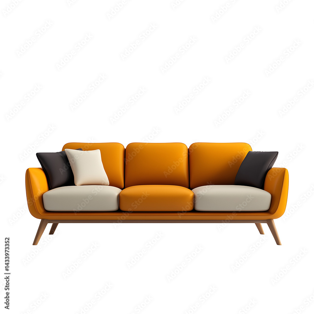Fototapeta premium Contemporary sofa with clean lines and neutral tones