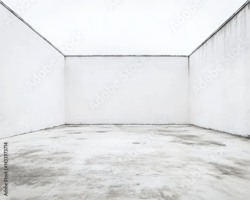 Wallpaper Mural Empty, white walled room, concrete floor Torontodigital.ca