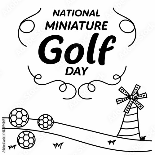 NATIONAL MINIATURE GOLF DAY vector illustration