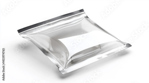 Obraz na płótnie Transparent Pouch Packaging Mockup on White Background. Generative AI w salonie
