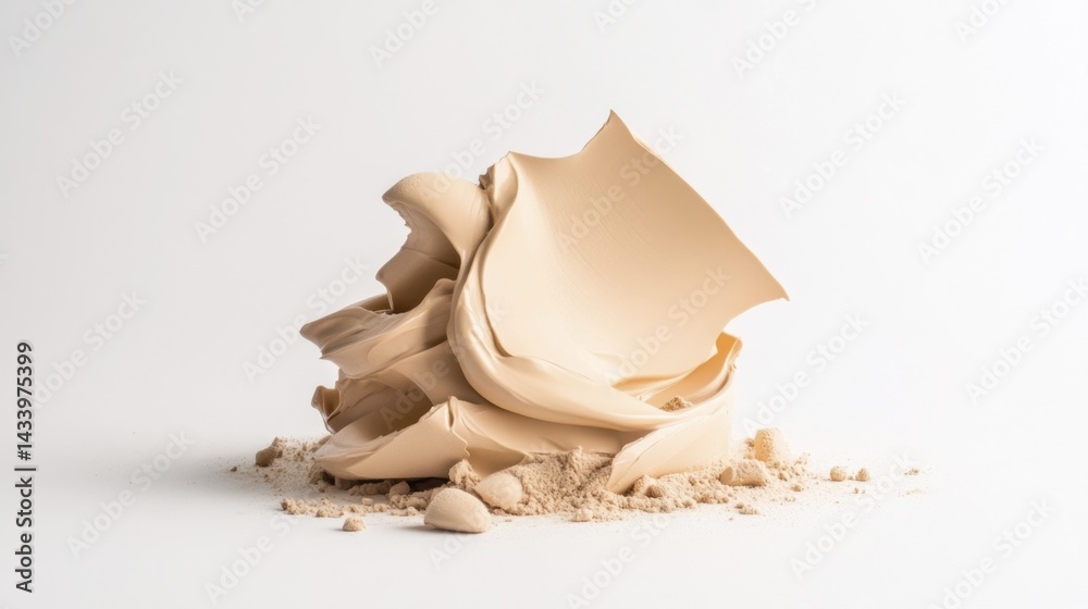 Abstract powder texture with beige cream and soft powdery elements. Generative AI