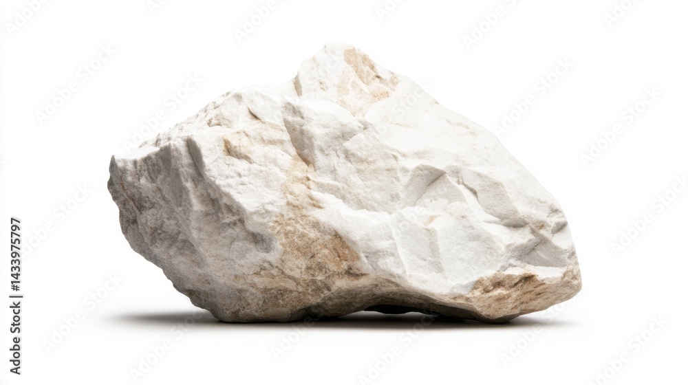 Naklejka premium Limestone rock isolated on white background. Generative AI
