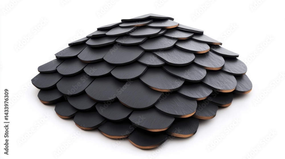 Black Roof Tiles with a Sleek Modern Design. Generative AI