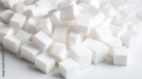 Obraz na płótnie White sugar cubes isolated on a white background. Generative AI w salonie