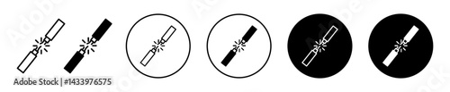 Broken Wire icons. minimal vector symbol