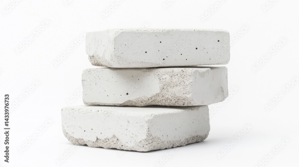 Stack of white concrete bricks. Generative AI