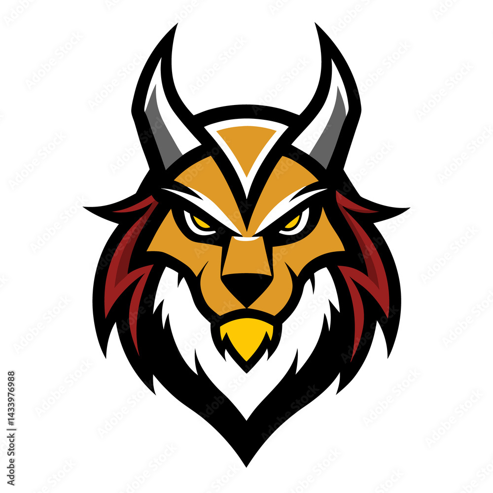 Fototapeta premium Viking Lynx mascot logo vector