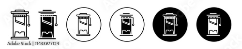 Guillotine icons. minimal vector symbol