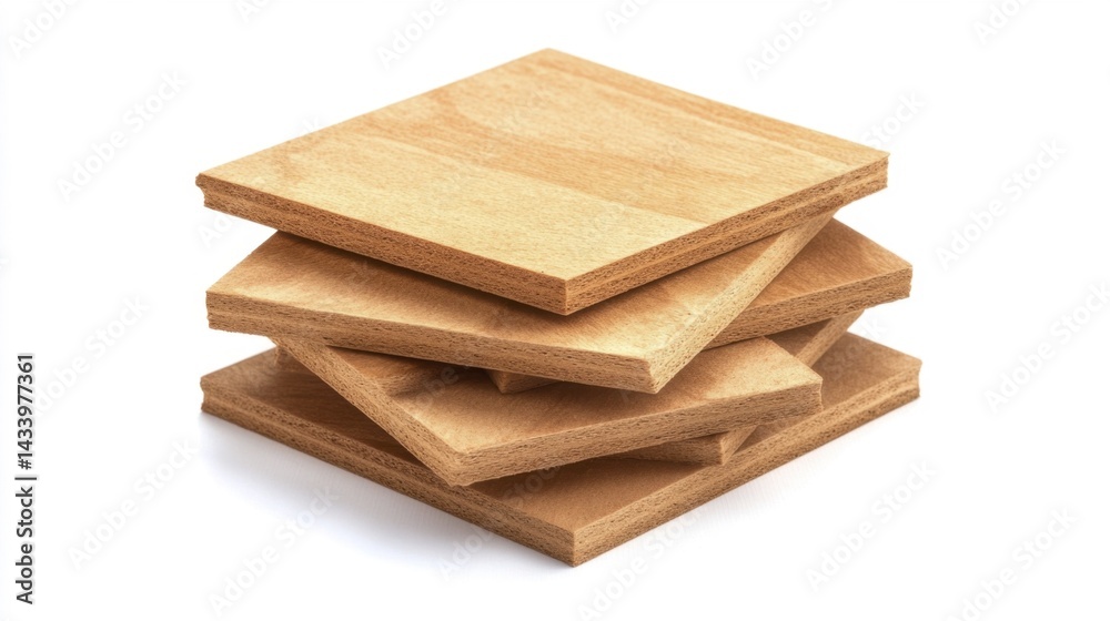 Wooden planks stacked in a pile natural texture and material light brown surface. Generative AI
