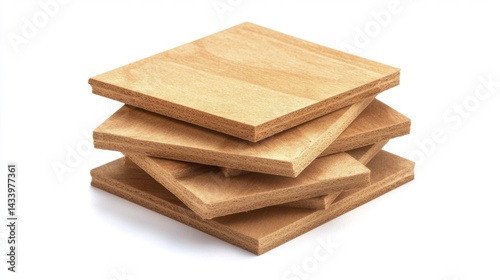 Wooden planks stacked in a pile natural texture and material light brown surface. Generative AI