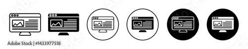 Native Advertising icons. minimal vector symbol