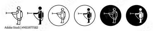 Mite disinfectant man icons. minimal vector symbol
