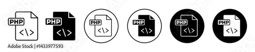 php icons. minimal vector symbol