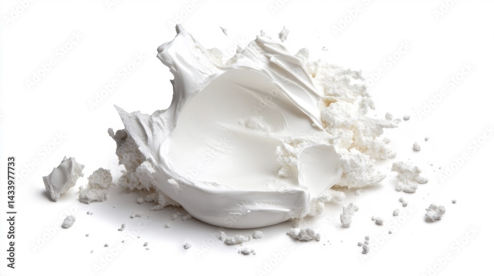 White Joint Compound Isolated on White Background. Generative AI