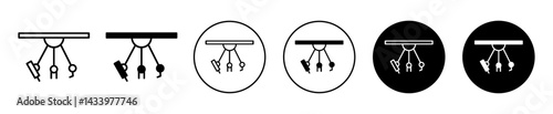 Robotic surgery icons. minimal vector symbol