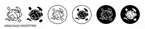 Space junk icons. minimal vector symbol
